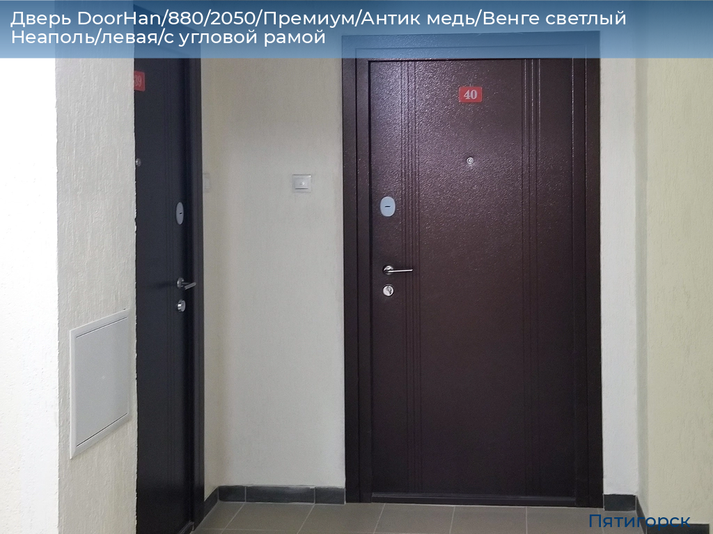 Дверь DoorHan/880/2050/Премиум/Антик медь/Венге светлый Неаполь/левая/с угловой рамой, www.pyatigorsk.doorhan.ru
